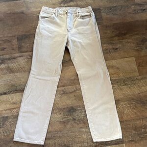Vintage Men’s Wrangler Beige Straight-Leg Jeans